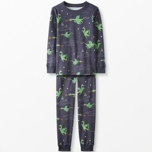 Hanna Andersson Dragon Print Long John Pajamas Sz 3T
